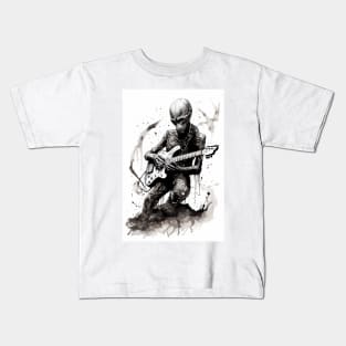 Grayskin Alien Shredding Kids T-Shirt